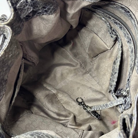 Michael Kors Large Hamilton Python-Print Leather Tote Shoulder Satchel Bag - Picture 9 of 12